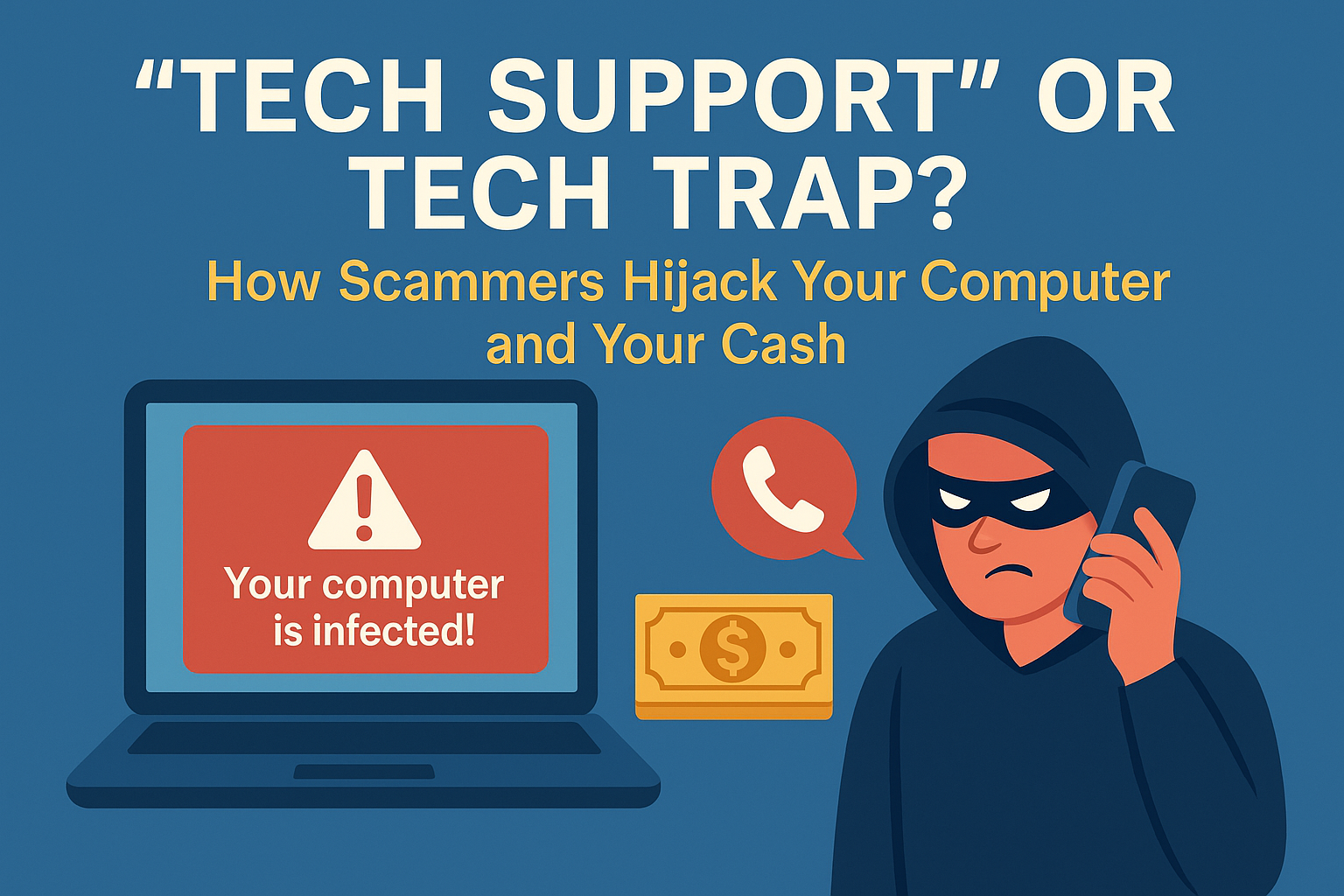 🚨 The Fake Fix: How “Tech Support” Scammers Con You Out of Control and Cash